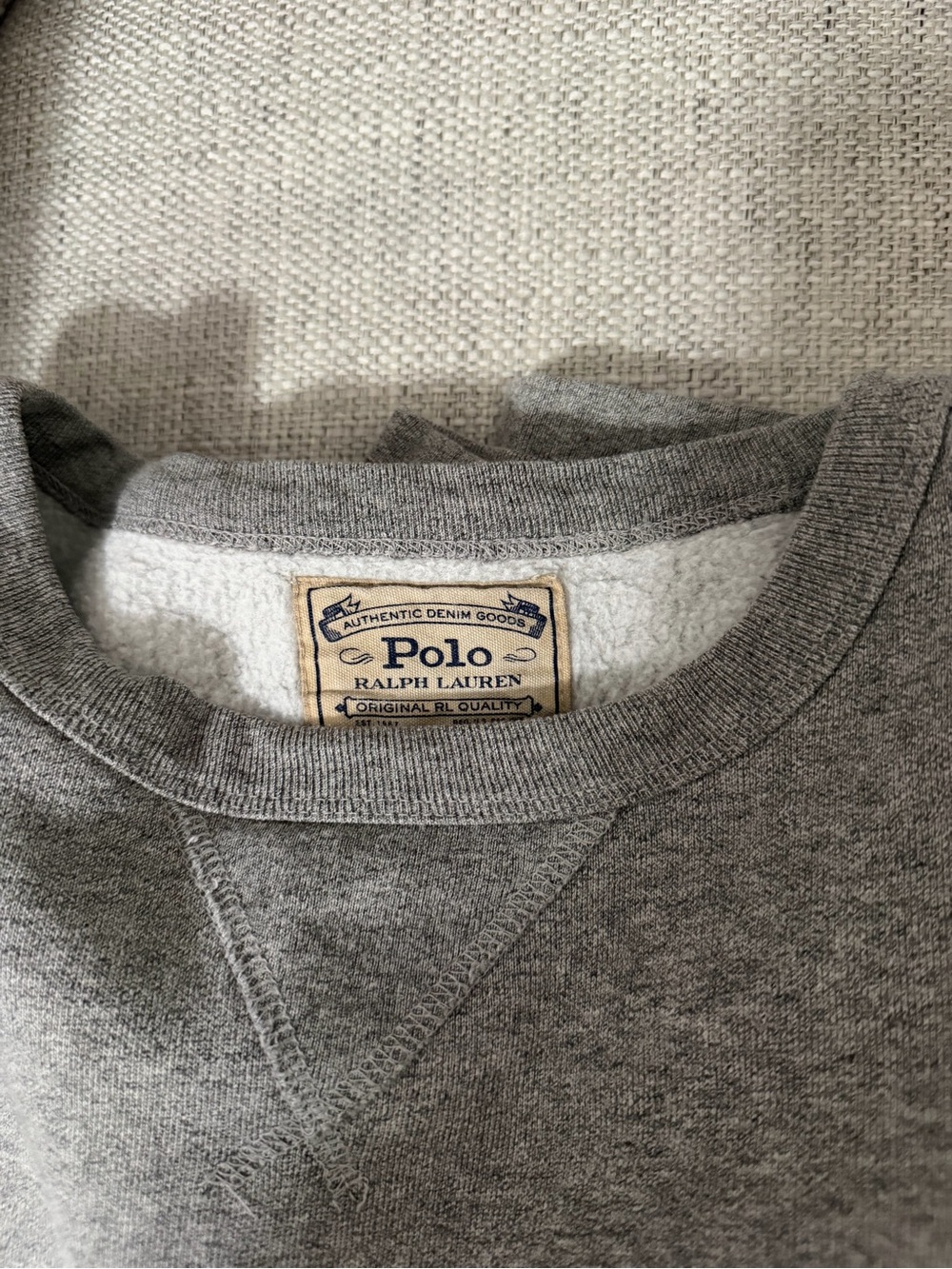 Polo by Ralph Lauren Gray Crewneck Sweatshirt with Navy Pony - Picture 2 of 4